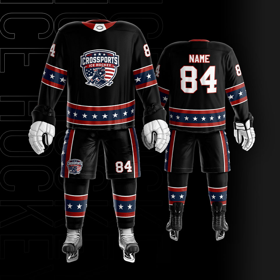Custom ice hockey uniform details